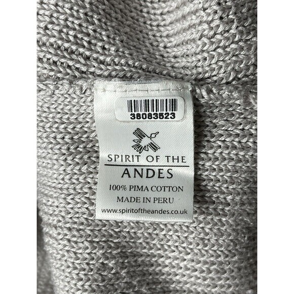 Spirit of the Andes Cable knit 100% Pima cotton Sweater Medium Square Neck Peru - Picture 8 of 13